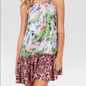 Tropical print swing dress